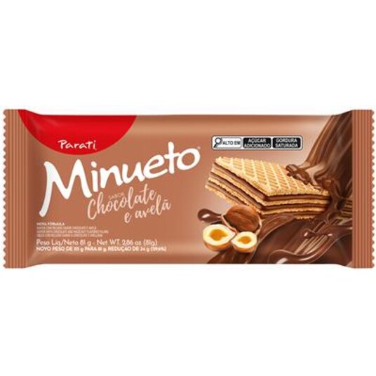 Biscoito Wafer Minueto 81g Choc/avela