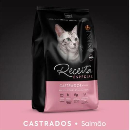 Racao P/gatos Receita Especial1kg Cas.adul.salmao
