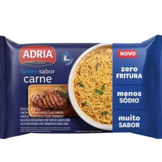 Macarrao Inst.nao Frito Adria 75g Carne