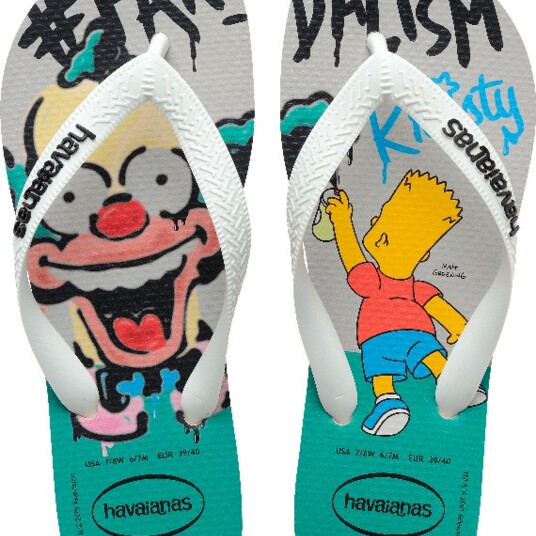 Sandalia Simpsons Havaianas Bege Palh.35/36