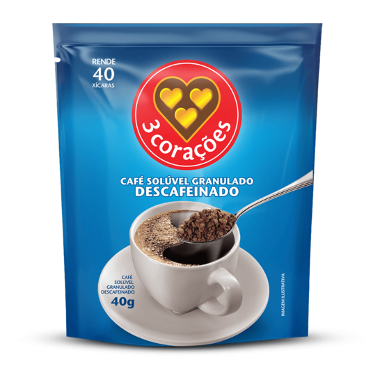 Cafe Descaf.soluvel 3 Coracoes 40g Granulad