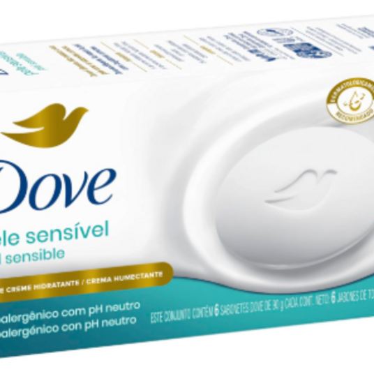Sabonete Barra Dove 90g L+p- 6pack Pele Sensivel