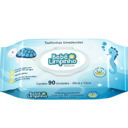 Toalhas Umed.bebe Limpinho 90un
