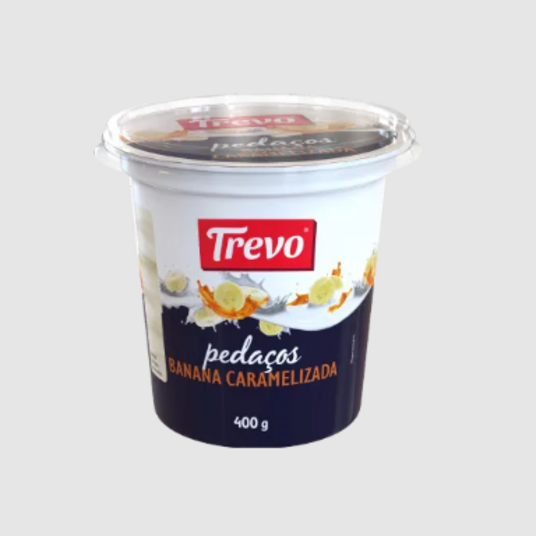 Iogurte Pedacos Trevo 400g Banana Caramel.