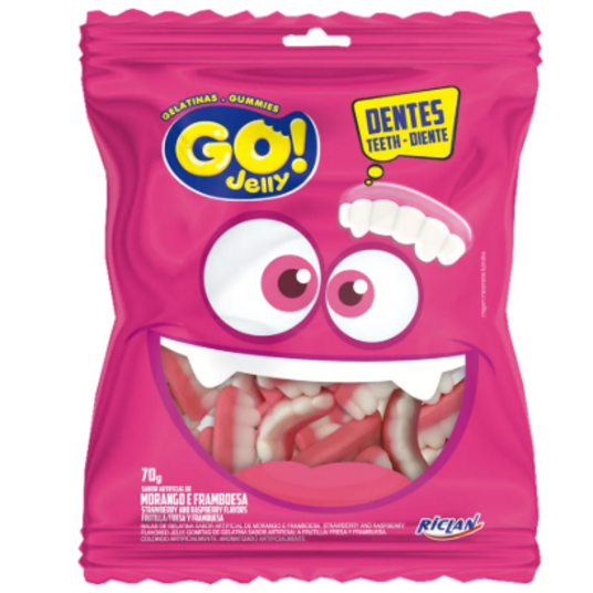 Bala Gelatina Go Jelly 70g Dentadura