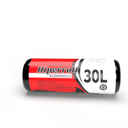 Saco de Lixo Hiperroll 30l Econ.preto