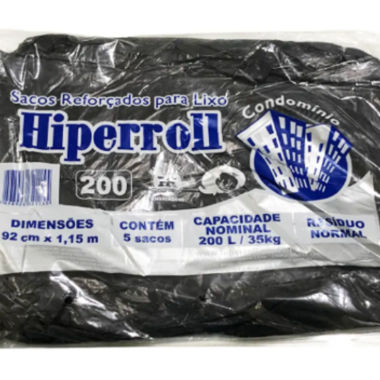 Saco de Lixo Hiperroll 200l Cond.preto