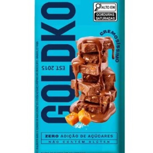 Chocolate Ao Leite Goldko 80g Carame.flor Sal