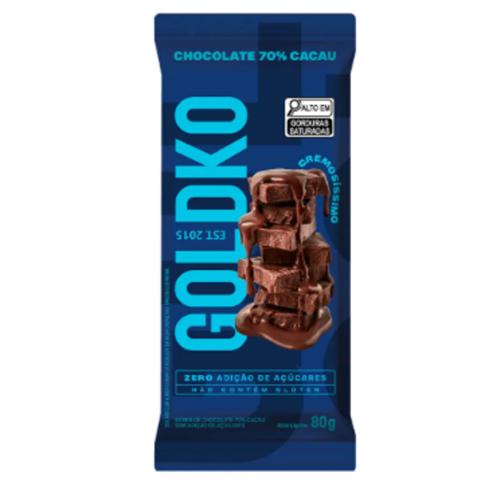 Chocolate 70%cacau Goldko 80g