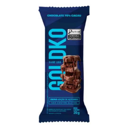 Chocolate 70% Cacau Goldko 20g