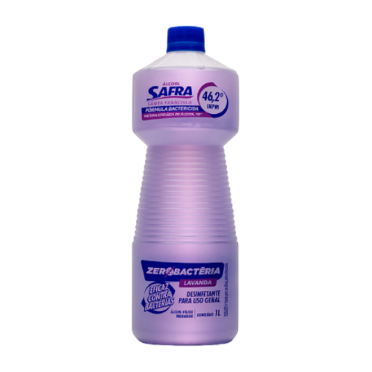Alcool 46,2° Safra 1l Zerobac Lavanda