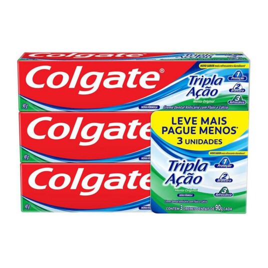 Creme Dental Colgate 90g 3pack Tripla Acao