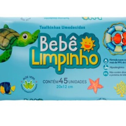 Toalhas Umed.bebe Limpinho 45un