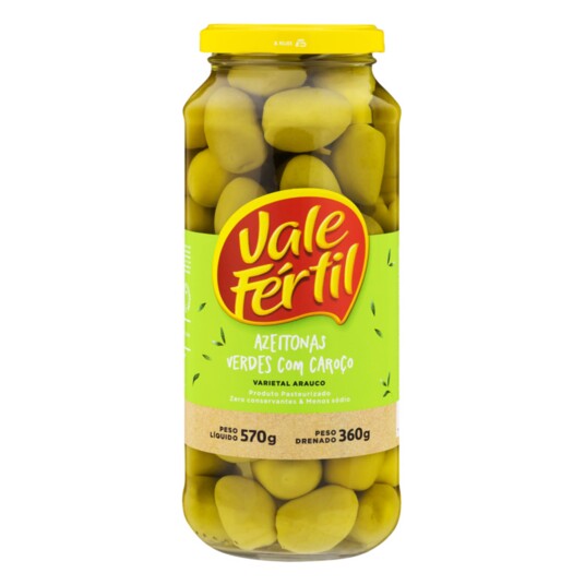 Azeitona Verde Vale Fertil 360g Vidro