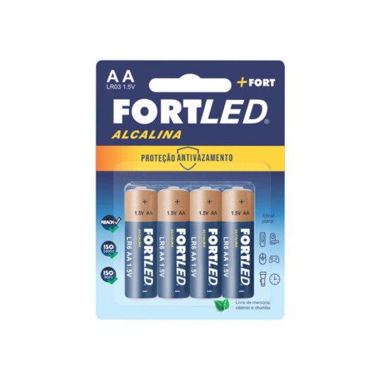 Pilha Alcalina Fortled 4un Aa