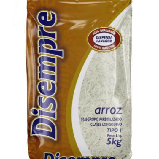 Arroz Parboilizado Disempre 5kg Longo Tipo 1