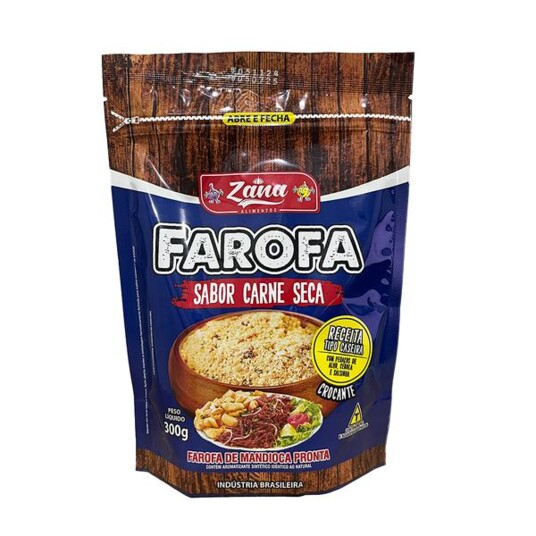 Farofa Crocante Zana 300g Carne Seca
