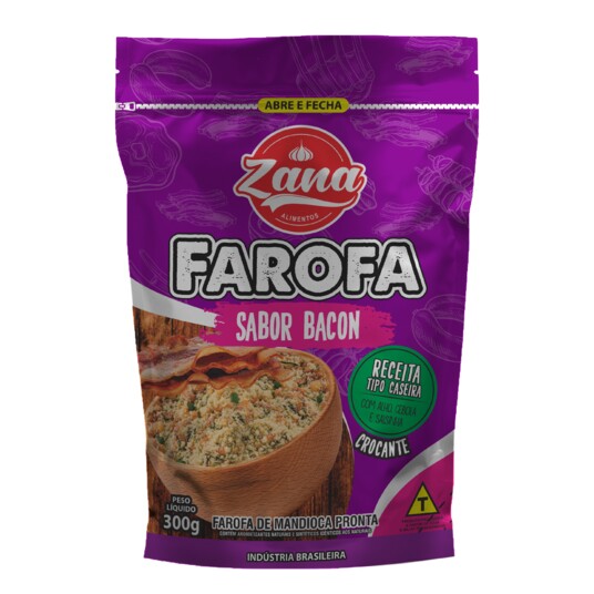 Farofa Crocante Zana 300g Bacon