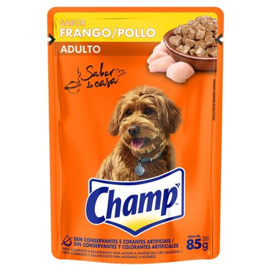 Alim.p/caes Champ 85g Adul.frango