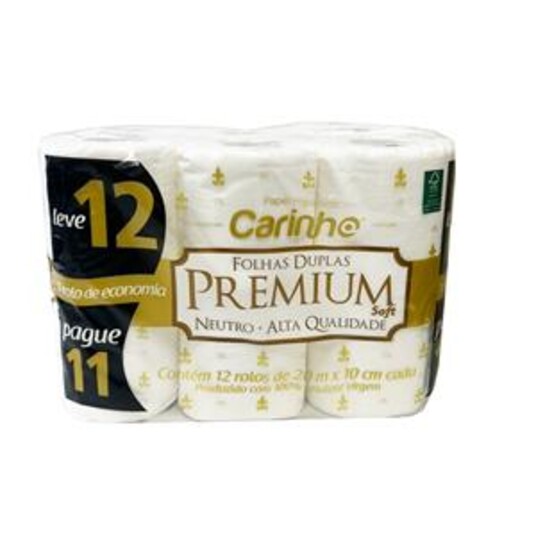 Papel Hig.f.dupla Carinho 20m 12rolos Prem.