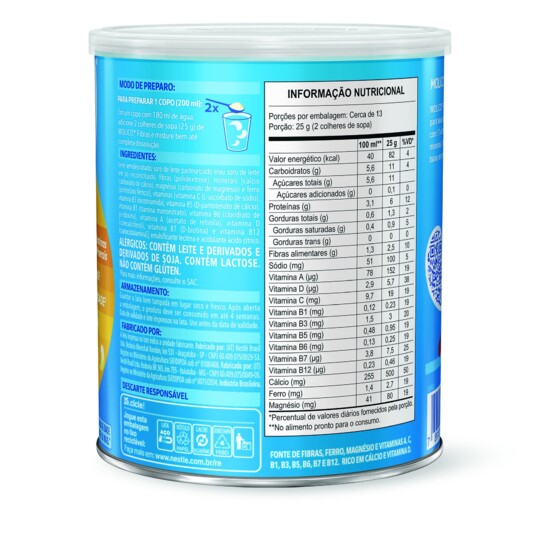 Composto Lacteo Molico 330g Fibras