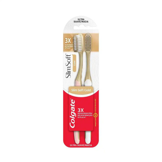 Escova de Dente Colgate 2un Slim Soft Gold