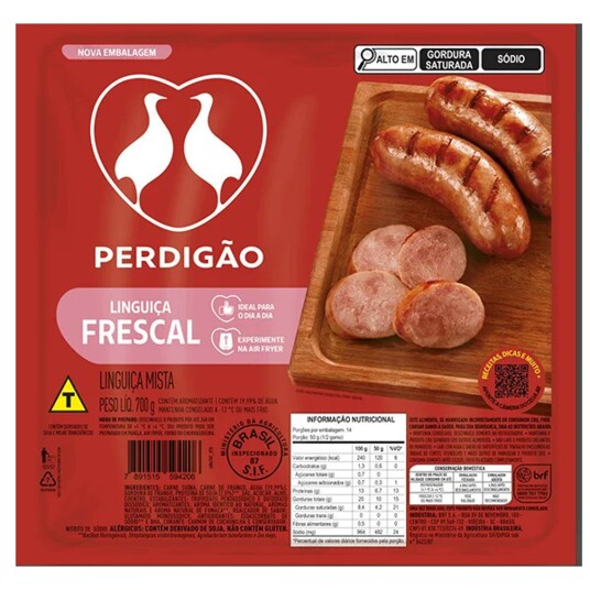 Linguica Mista Perdigao 700g Congelado