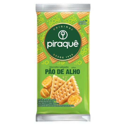 Biscoito Salg.piraque 138g Pao de Alho