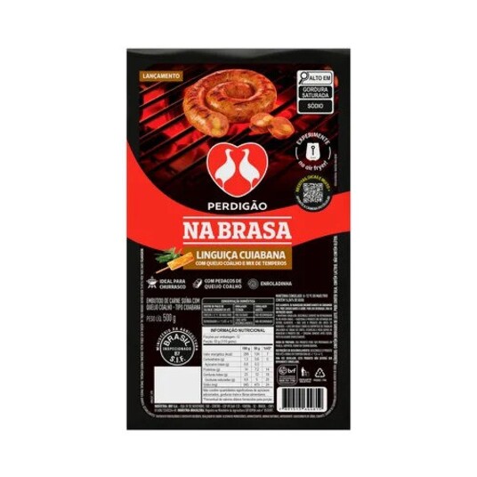 Linguica Na Brasa Perdigao 500g Cuiabana