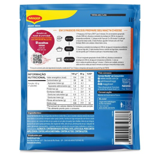 Macarrao C/molho Maggi 65g Mac'n Chesse