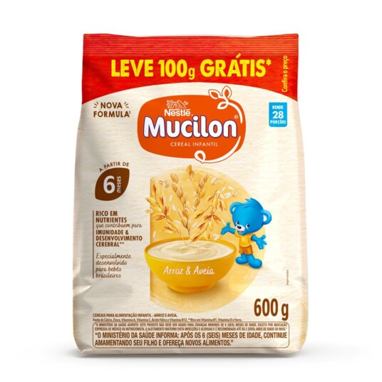 Cereal Mucilon Lv600pg500g Arroz/aveia Sc