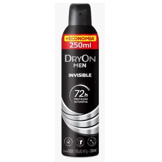 Desod.aerossol Dryon 250ml Men Invisib.72h