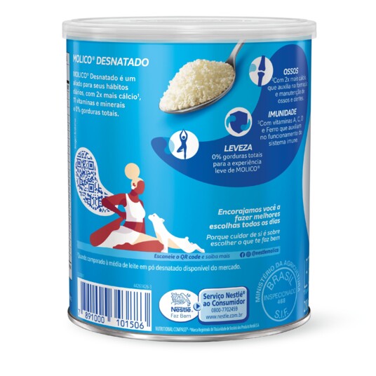 Leite em Po Molico 280g Desnat.15%desc.