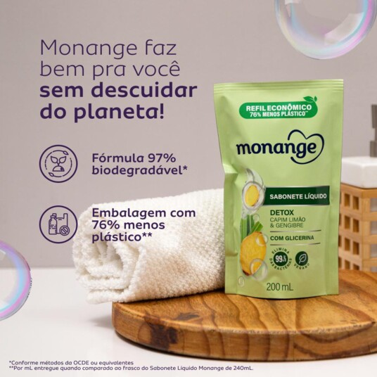 Sabonete Liq.monange 200ml Detox Refil