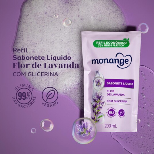 Sabonete Liq.monange 200ml Flor Lava.refil