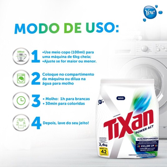 Sabao em Po Tixan 2,4kg Power Action Sc