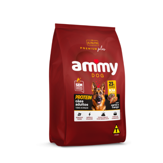 Racao P/caes Ammy Dog 1kg Ad.protein Bcaa