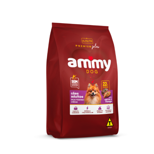 Racao P/caes Ammy Dog 10,1kg Ad.rp e M