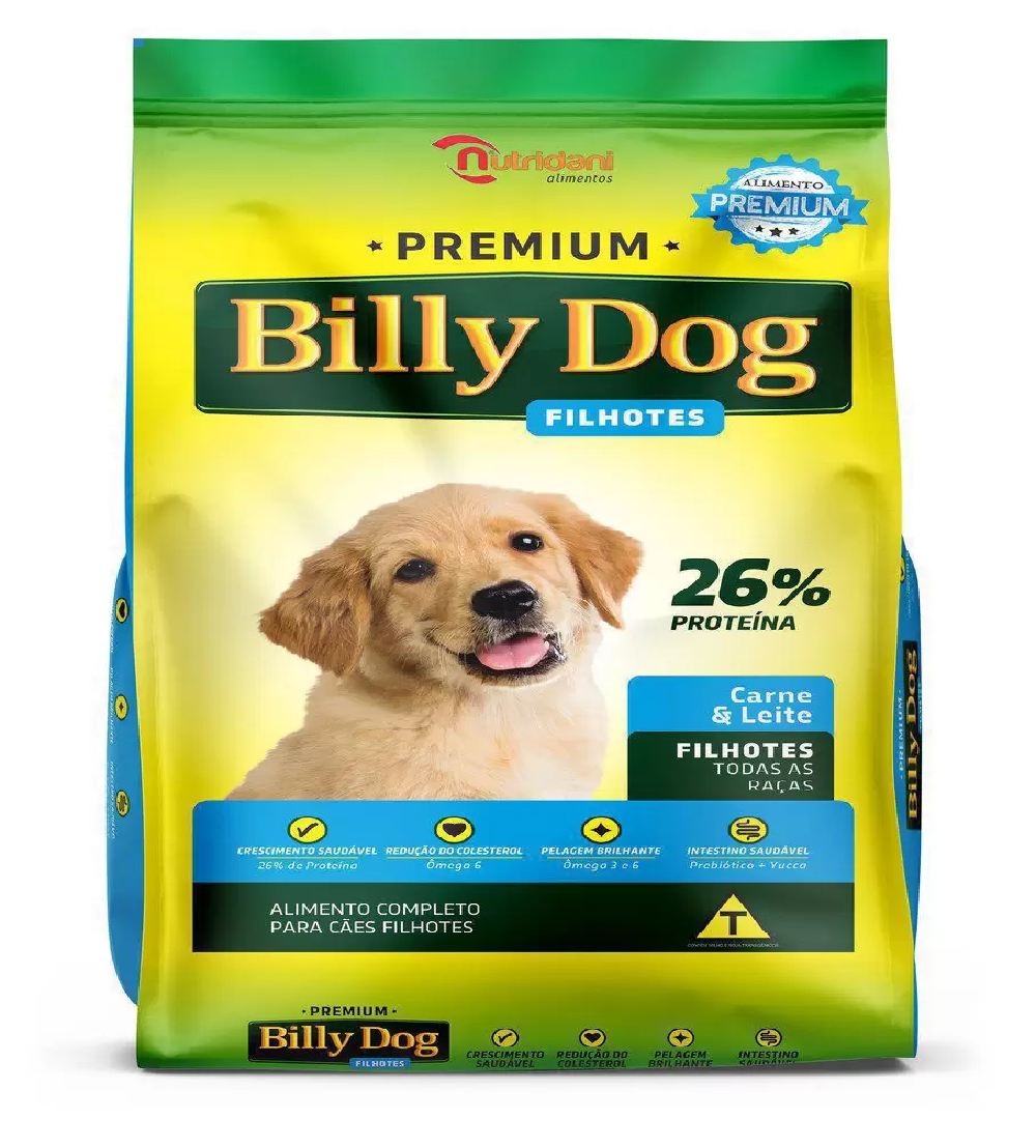 Racao Billy Dog 1kg 26% Filhotes é aqui na Barcelos