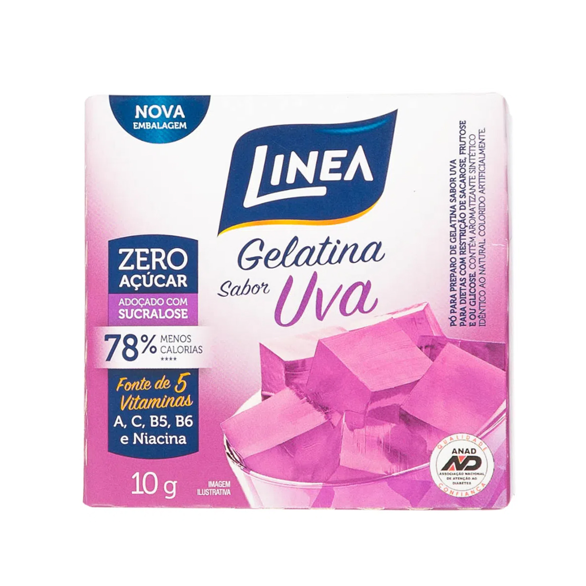 Gelatina Linea 10g Uva Zero é aqui na Barcelos