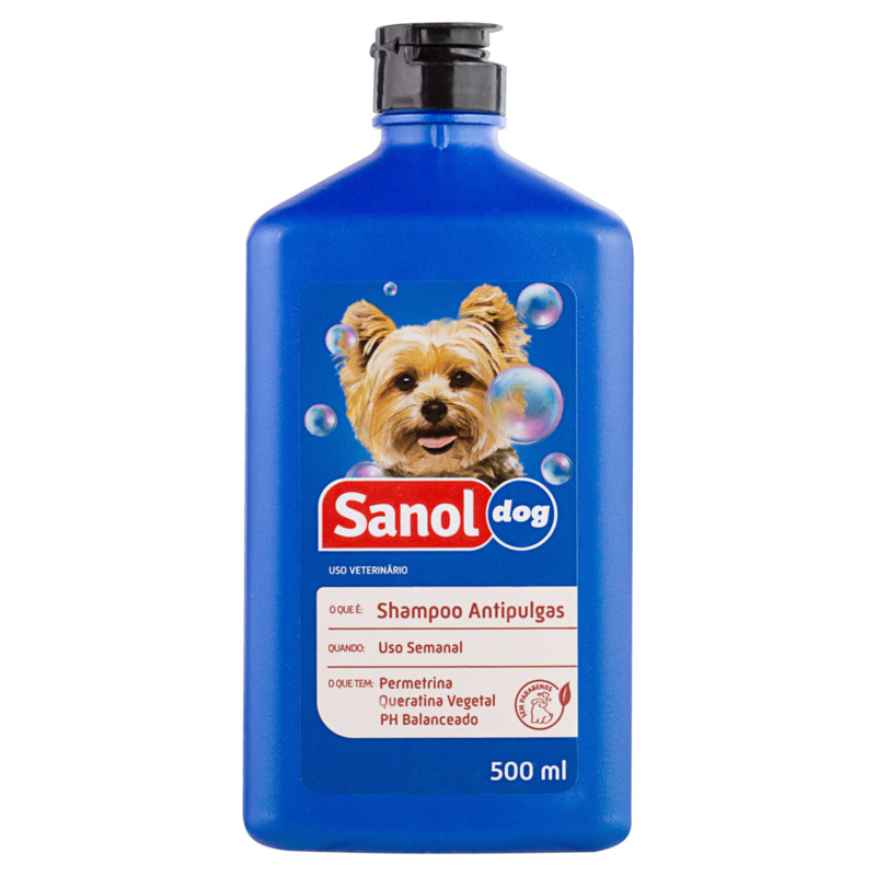 Shampoo Sanol Dog 500ml Anti Pulgas é aqui na Barcelos
